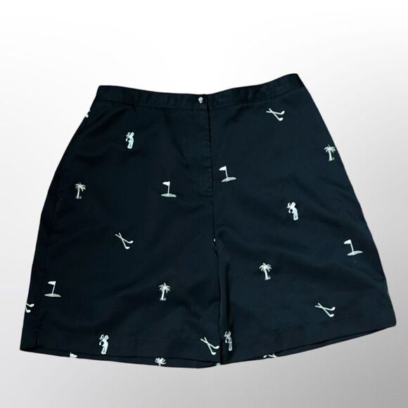 Women's Coral Bay Black Golf High Waisted Golf Shorts Casual Shorts Sz 14 - Picture 2 of 7